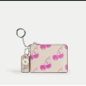 Coach The Summer Pink Cherry Zip Card Case